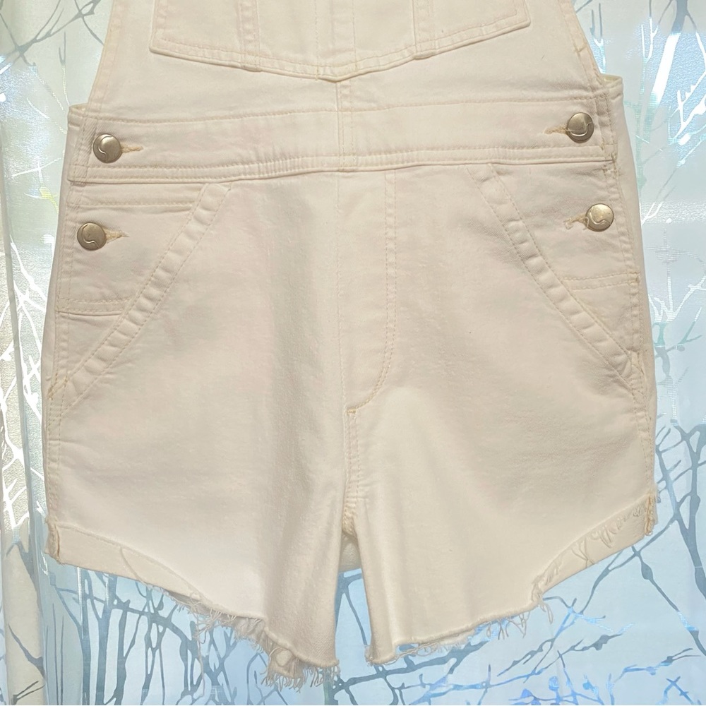JOE’S Nicky off white shorts stretchy jean overalls - Picture 6 of 14